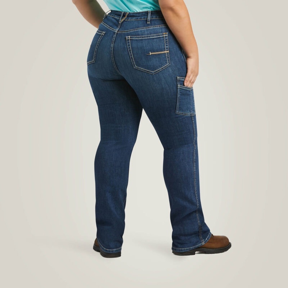ARIAT Rebar Work Flex Perfect Rise Riveter Boot Cut Jean - Picture 2 of 8